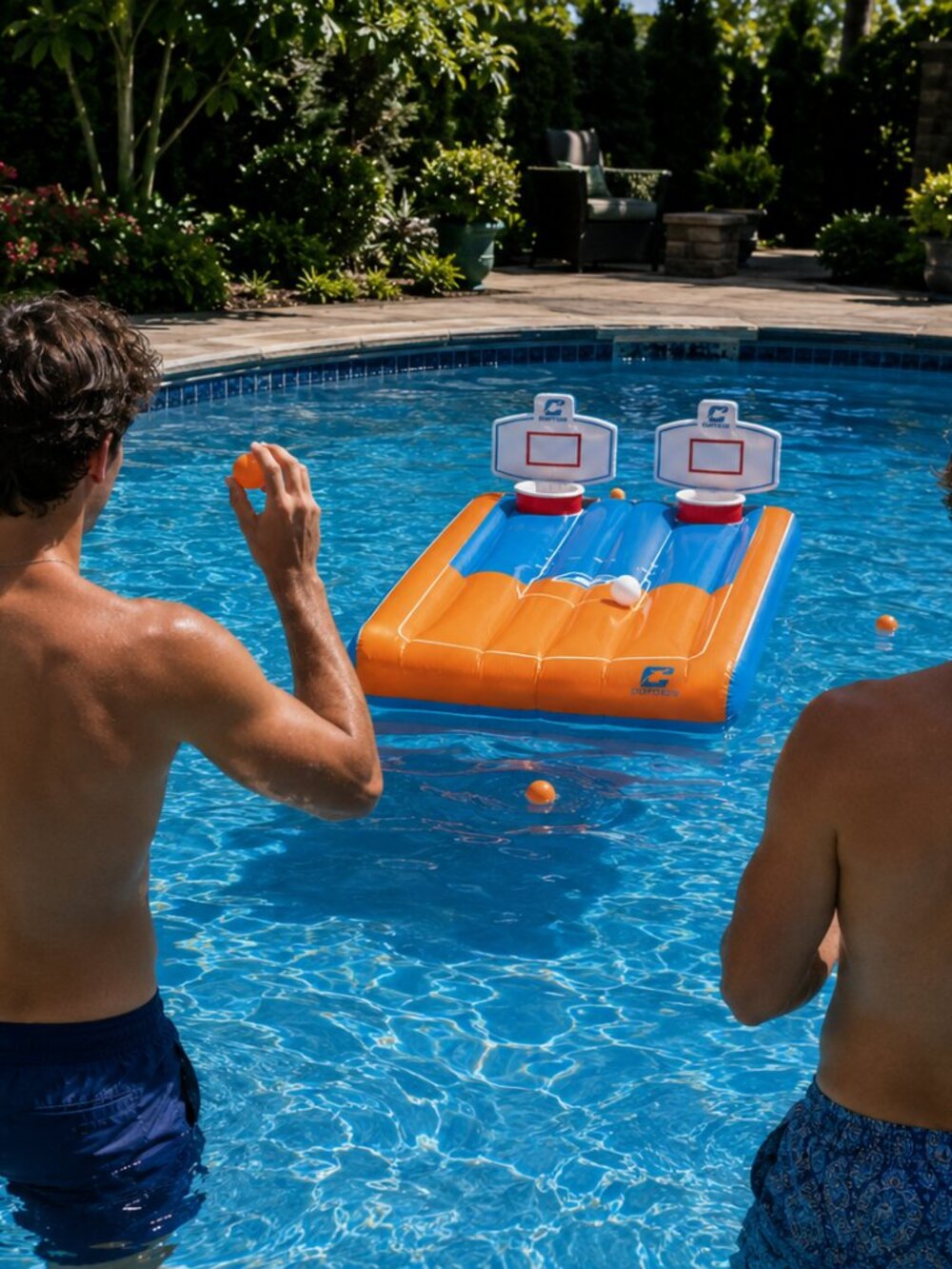 NIB - Cipton Inflatable 2-in-1 Floating Cornhole and Basketball Pong Pool Set